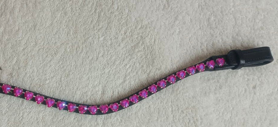 Heart Hot Pink Crystal Brow Band