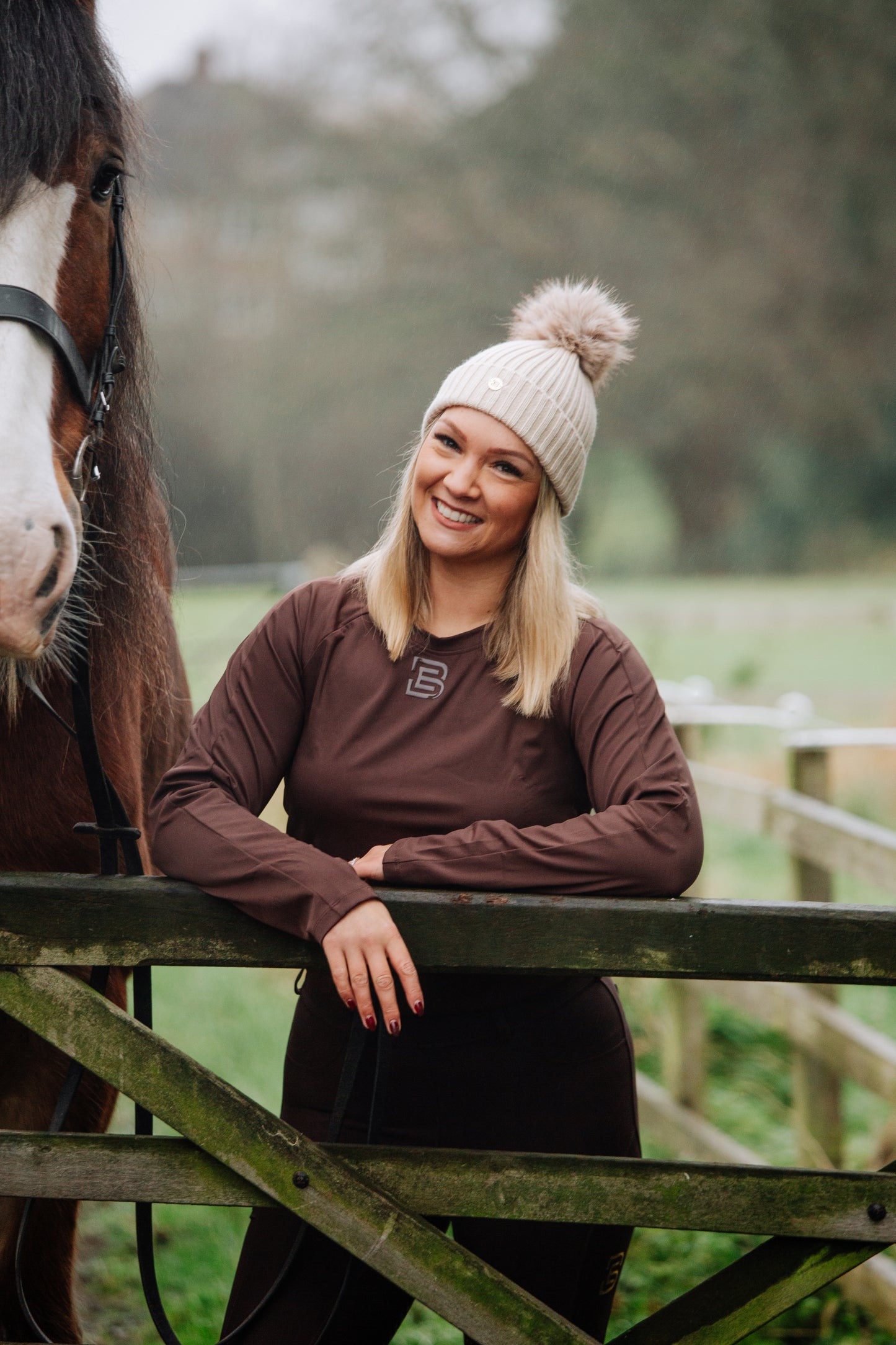 Long Sleeve Seam Top, Brown