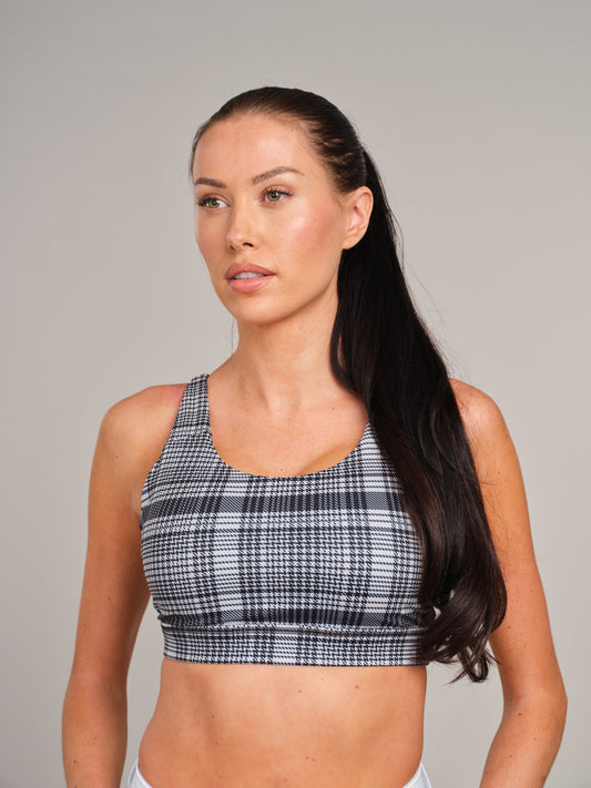 Plaid Check Sports Bra